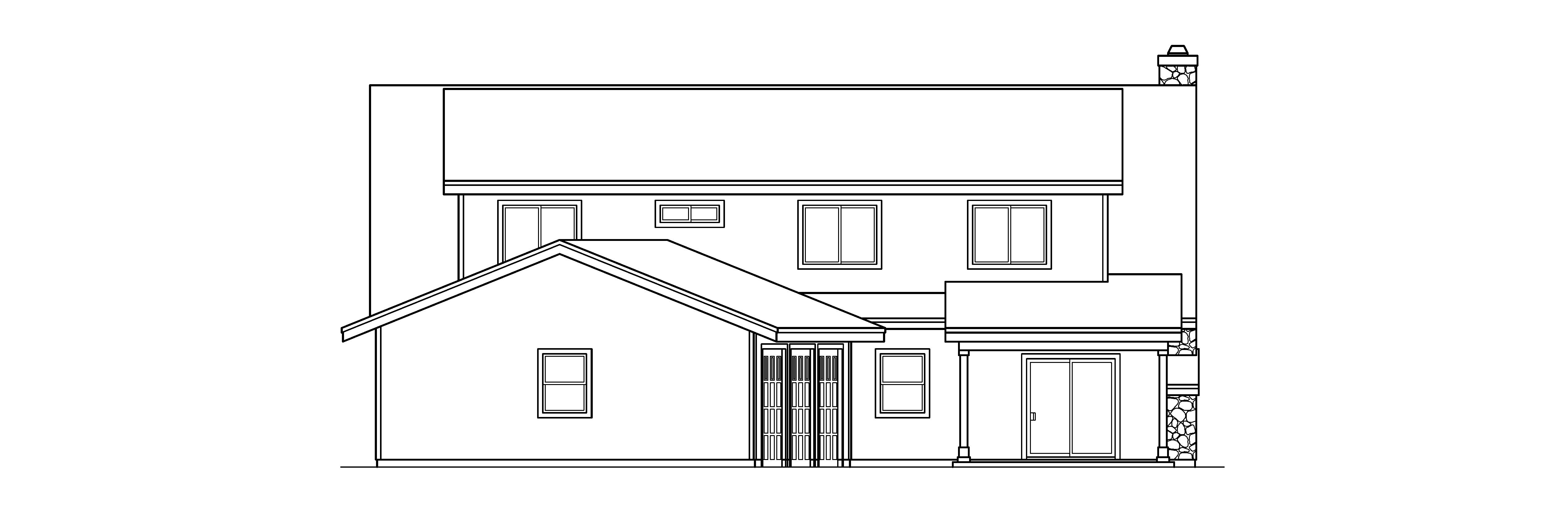 Home Plan Rear Elevation of this 3-Bedroom,2886 Sq Ft Plan -108-1546