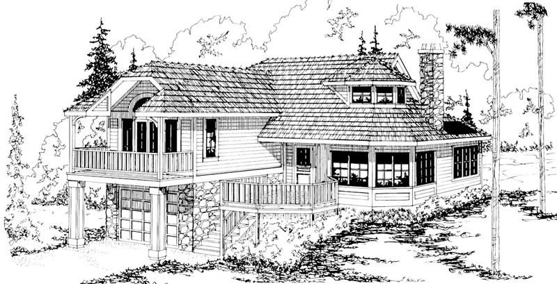 Front View of this 1-Bedroom, 1434 Sq Ft Plan - 108-1549
