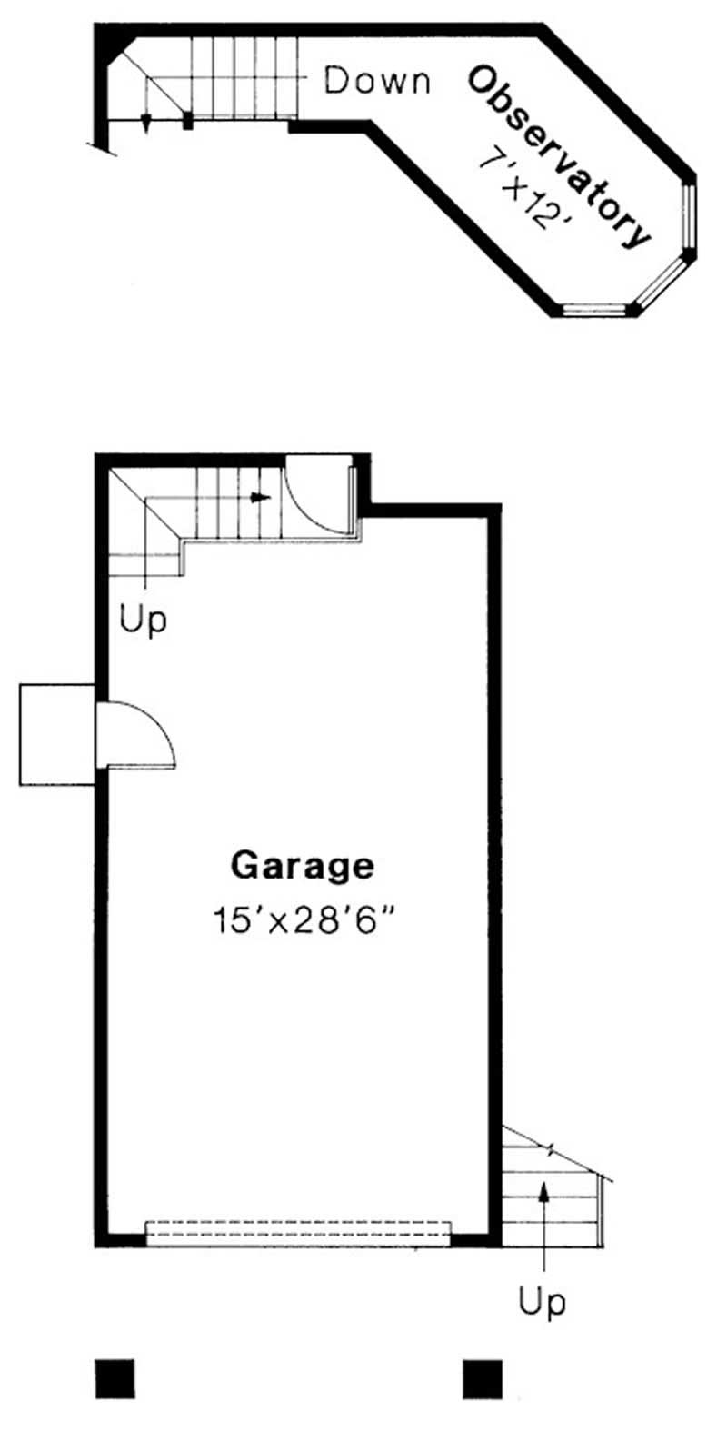 Floor Plan Second Story of Contemporary Plan #108-1549