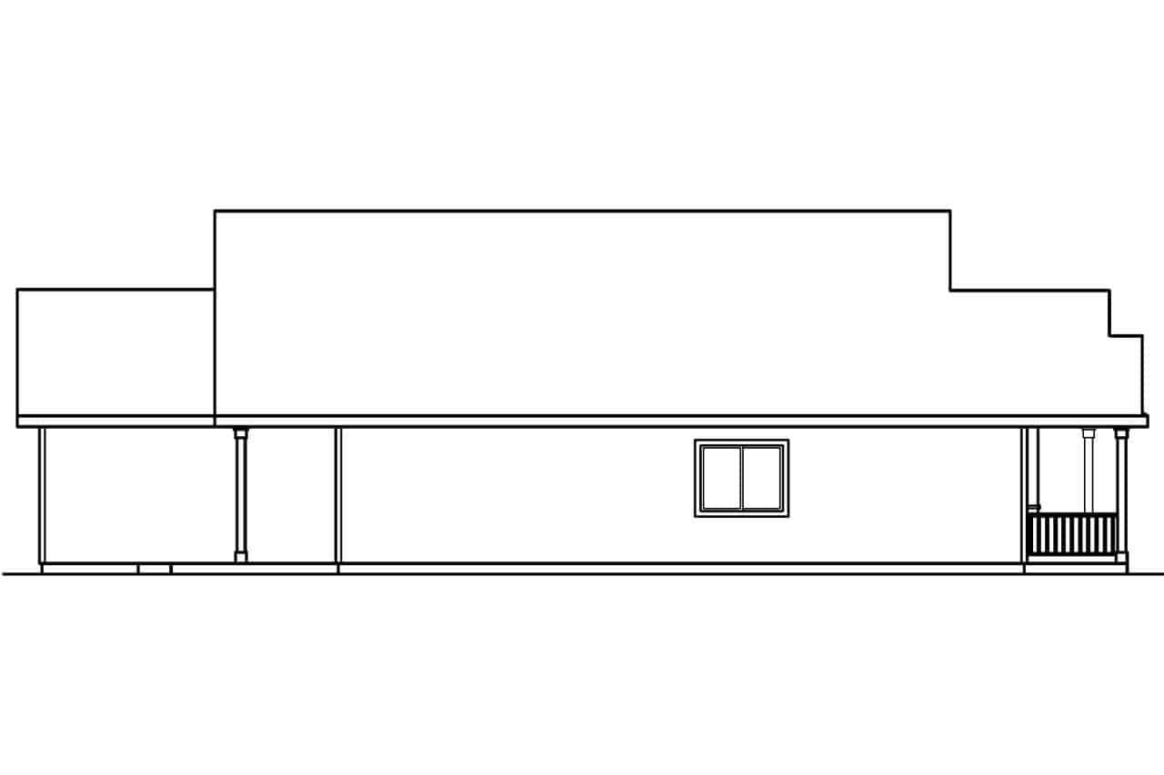 Home Plan Left Elevation of this 3-Bedroom,1598 Sq Ft Plan -108-1552