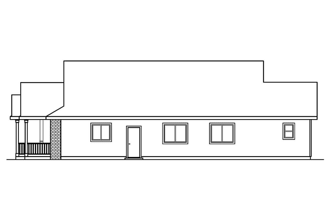 Home Plan Right Elevation of this 3-Bedroom,1598 Sq Ft Plan -108-1552