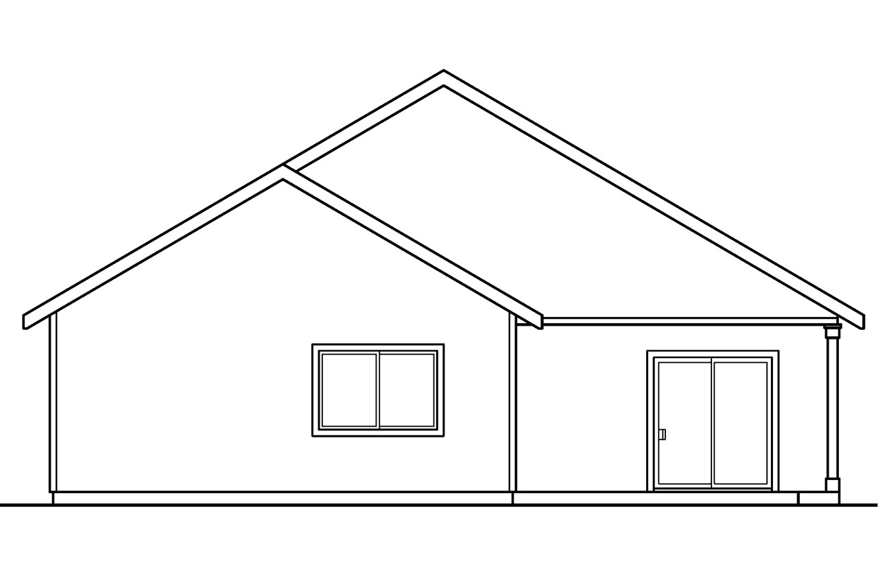 Home Plan Rear Elevation of this 3-Bedroom,1598 Sq Ft Plan -108-1552