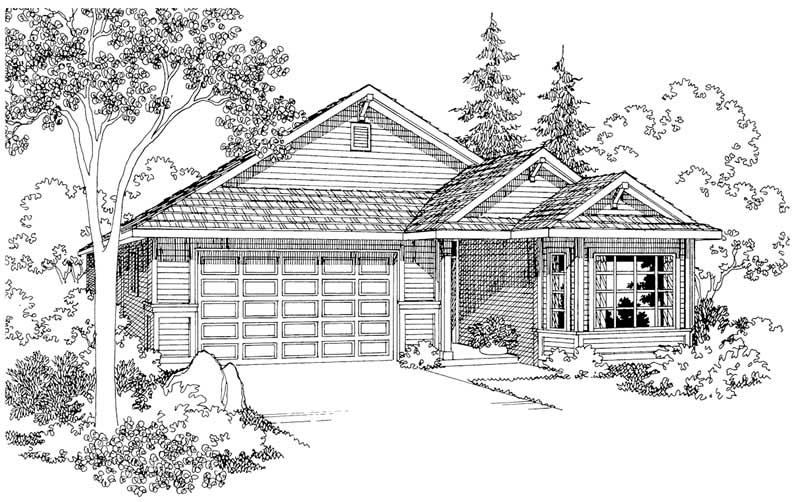 Front View of this 3-Bedroom, 1632 Sq Ft Plan - 108-1554