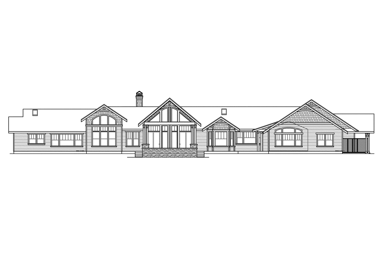 Home Plan Rear Elevation of this 3-Bedroom,3537 Sq Ft Plan -108-1562