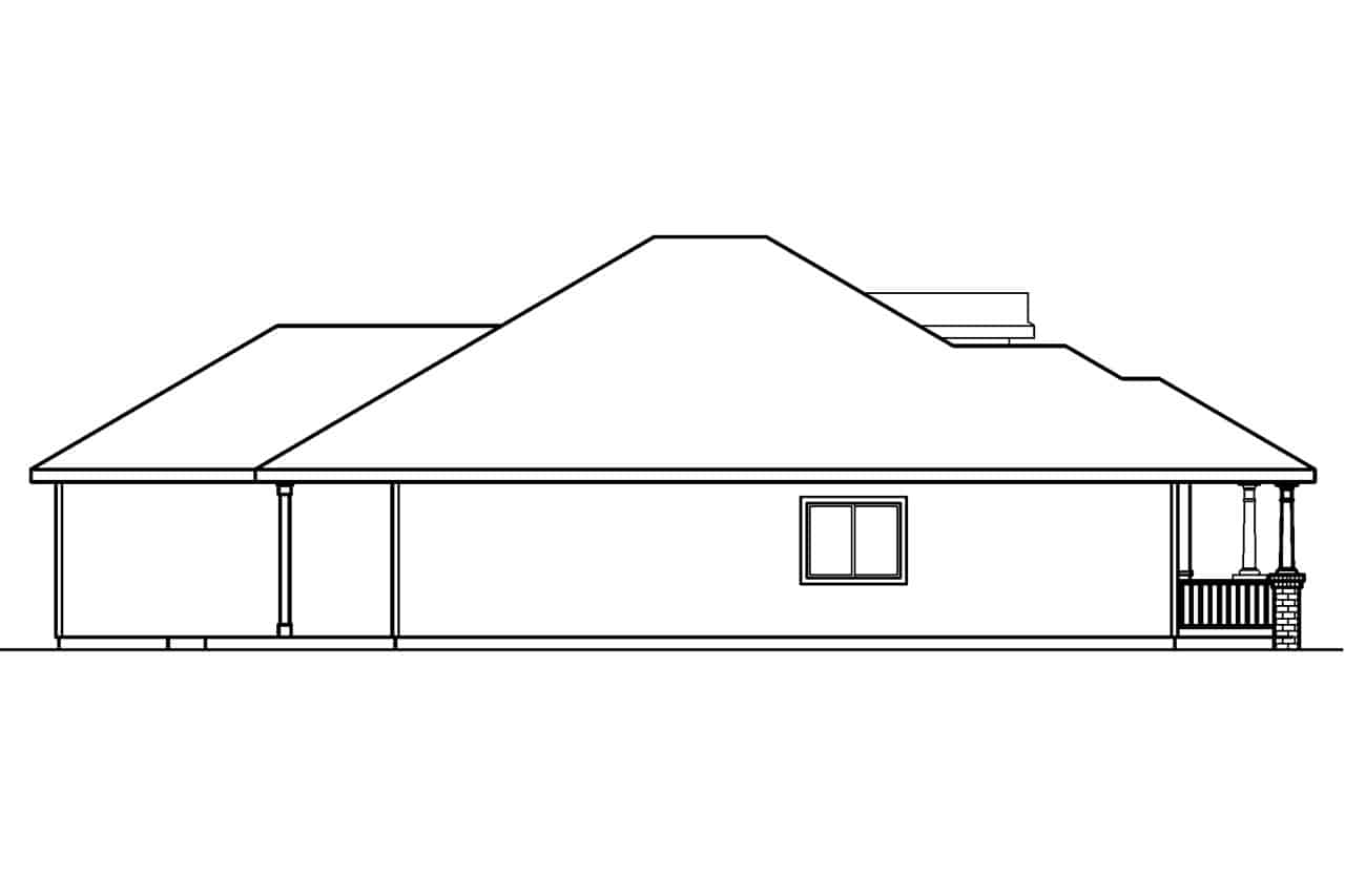 Home Plan Left Elevation of this 3-Bedroom,1598 Sq Ft Plan -108-1564