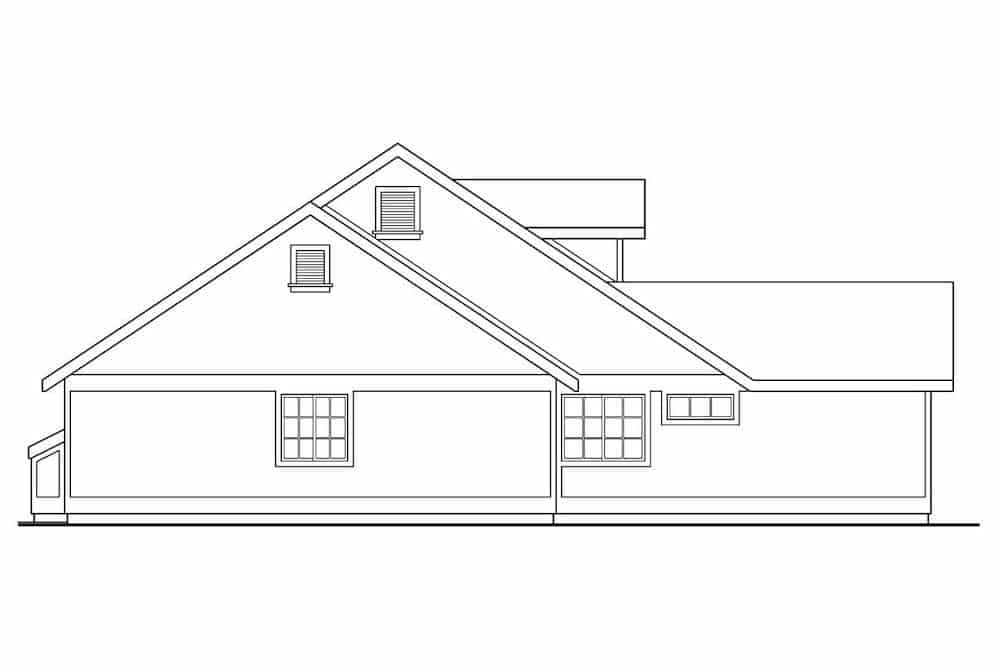 Home Plan Left Elevation of this 3-Bedroom,1901 Sq Ft Plan -108-1565