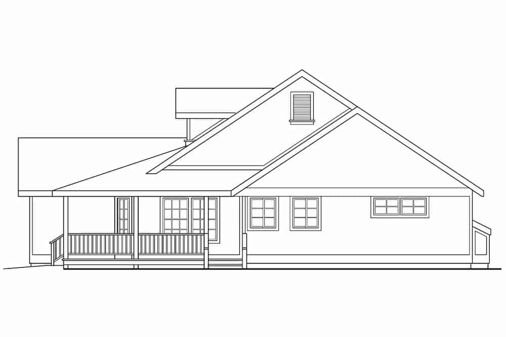 Home Plan Right Elevation of this 3-Bedroom,1901 Sq Ft Plan -108-1565
