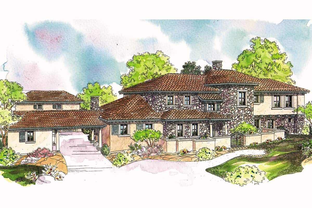 Front View of this 5-Bedroom, 6455 Sq Ft Plan - 108-1567