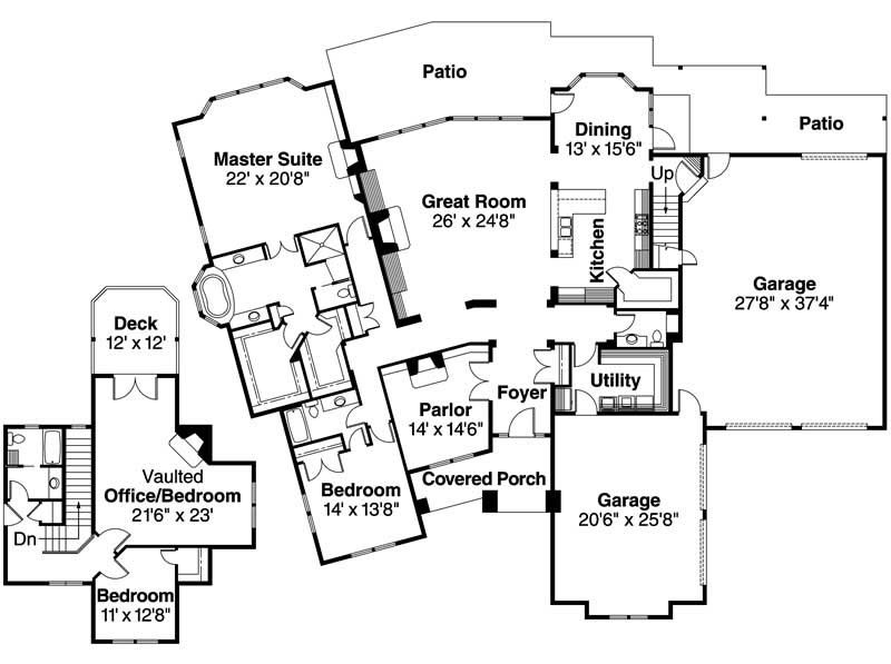 Floor Plan First Story of Colonial Plan #108-1571