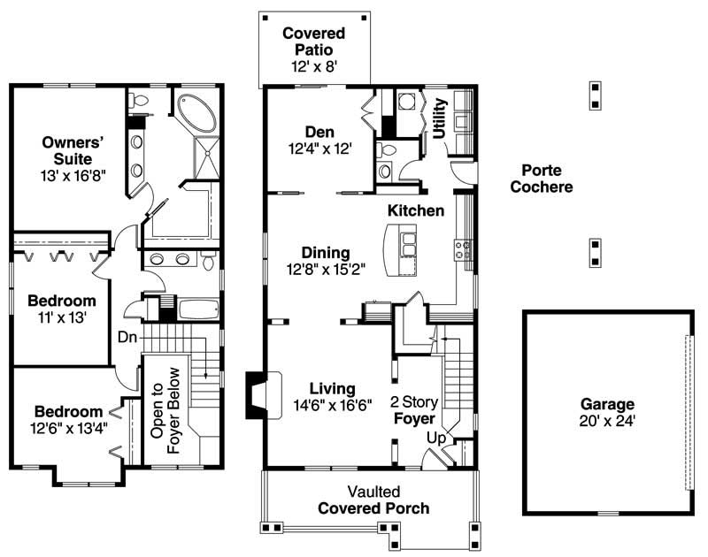 Floor Plan First Story of Ranch Plan #108-1574