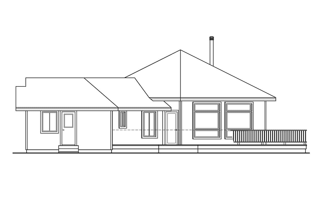 Home Plan Right Elevation of this 3-Bedroom,2001 Sq Ft Plan -108-1581