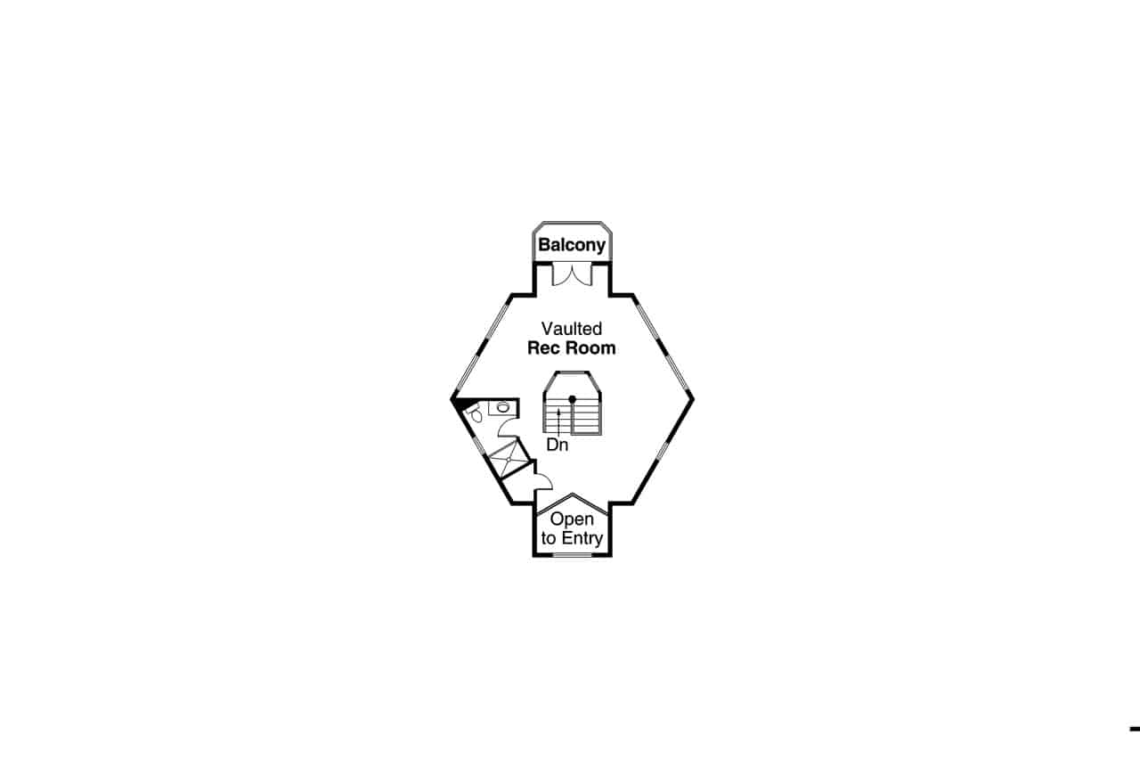 Floor Plan Upper Level of Southwest Plan #108-1582