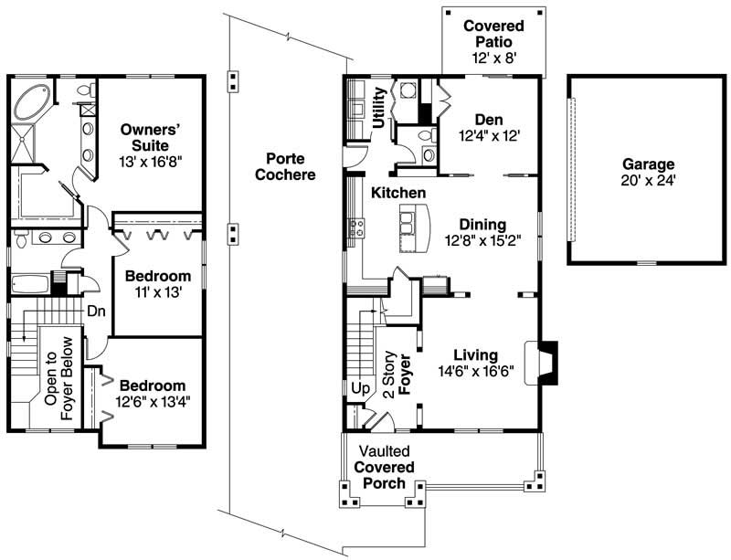 Floor Plan First Story of Country Plan #108-1587