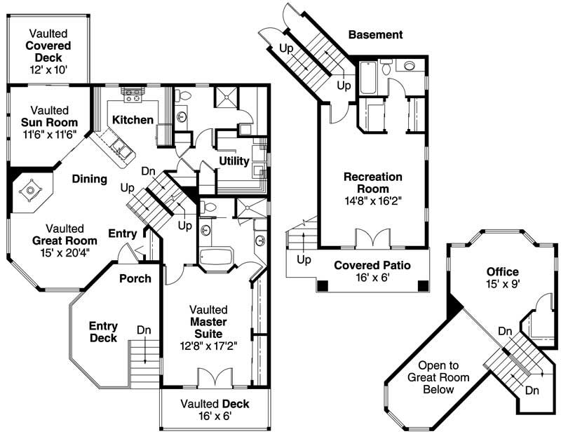 Floor Plan First Story of Cape Cod Plan #108-1591