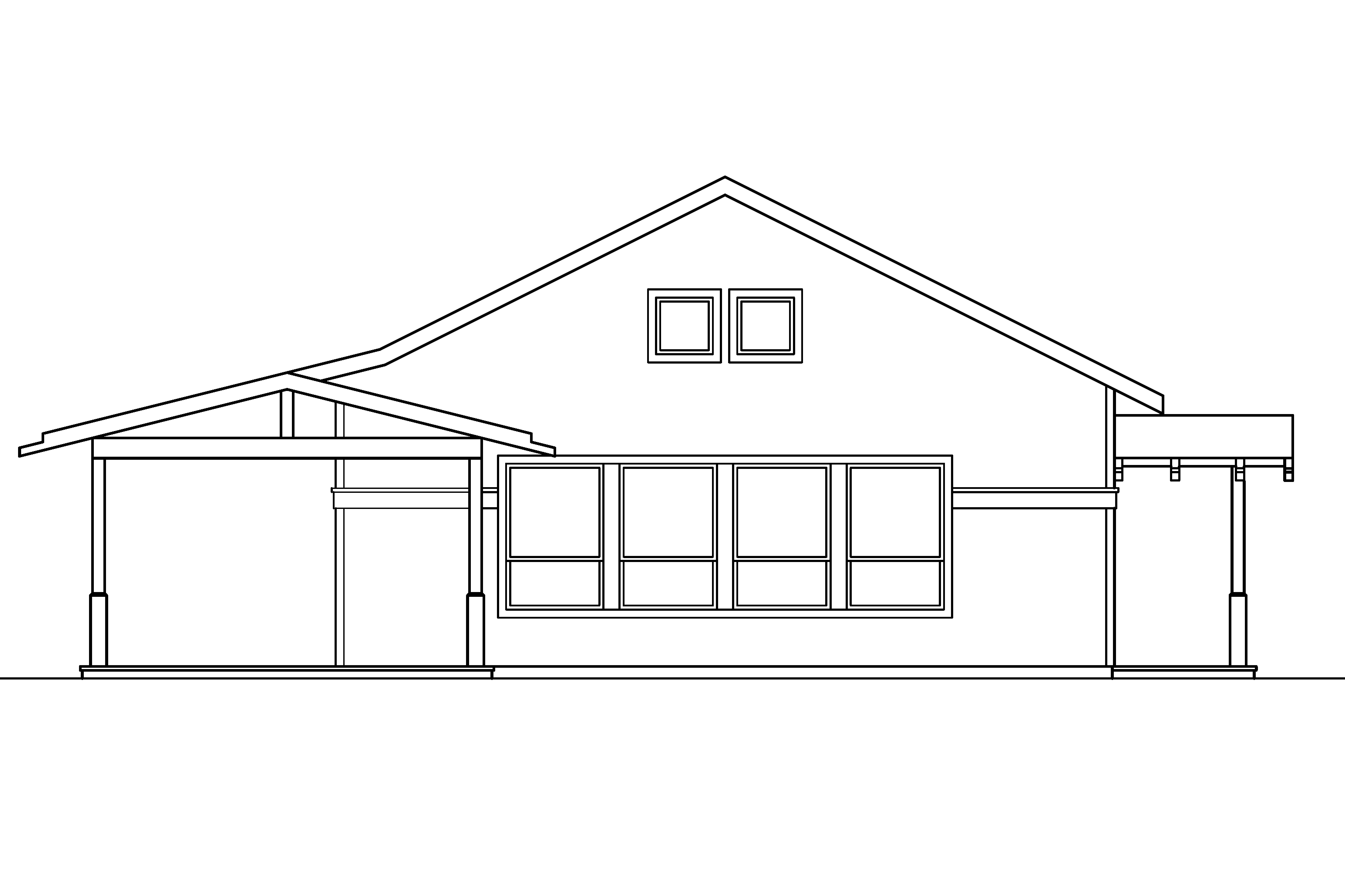 Home Plan Right Elevation of this 1-Bedroom,960 Sq Ft Plan -108-1592