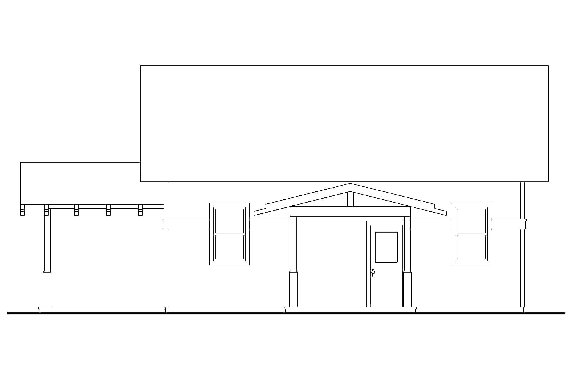 Home Plan Rear Elevation of this 1-Bedroom,960 Sq Ft Plan -108-1592