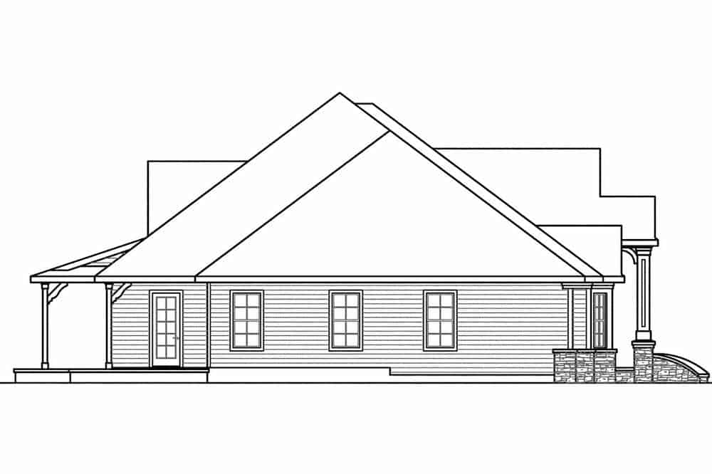 Home Plan Left Elevation of this 4-Bedroom,4901 Sq Ft Plan -108-1601