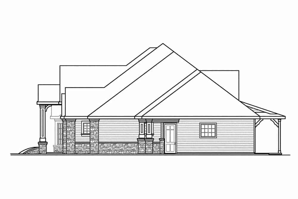 Home Plan Right Elevation of this 4-Bedroom,4901 Sq Ft Plan -108-1601