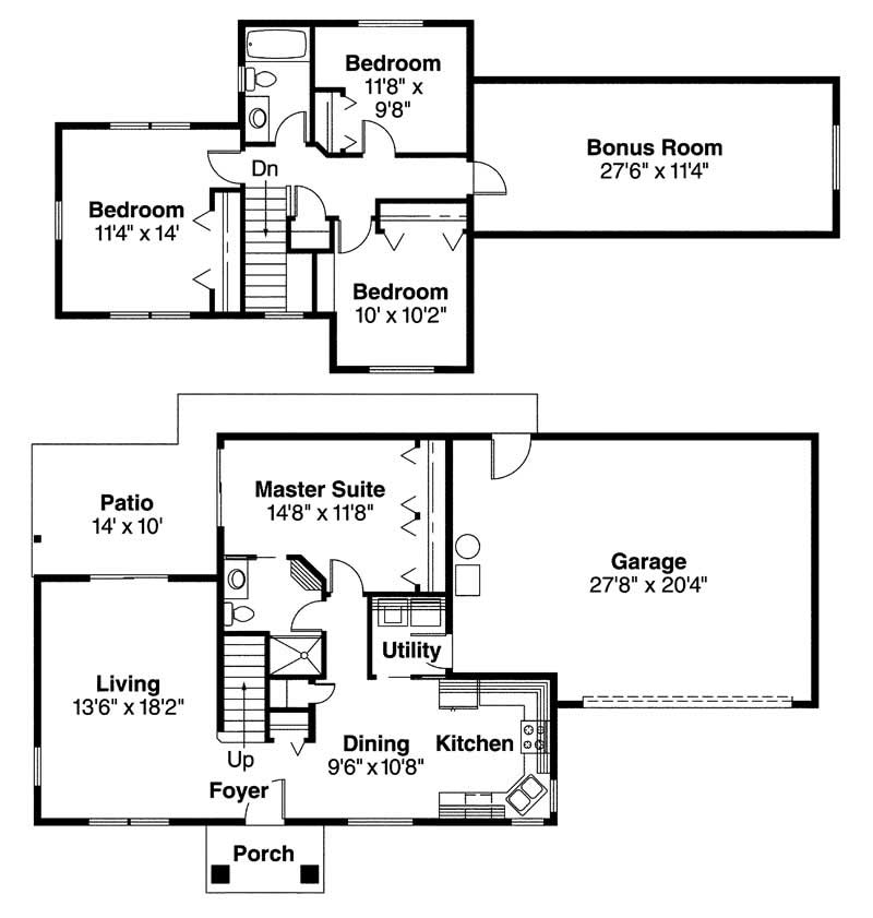 Floor Plan First Story of Country Plan #108-1609
