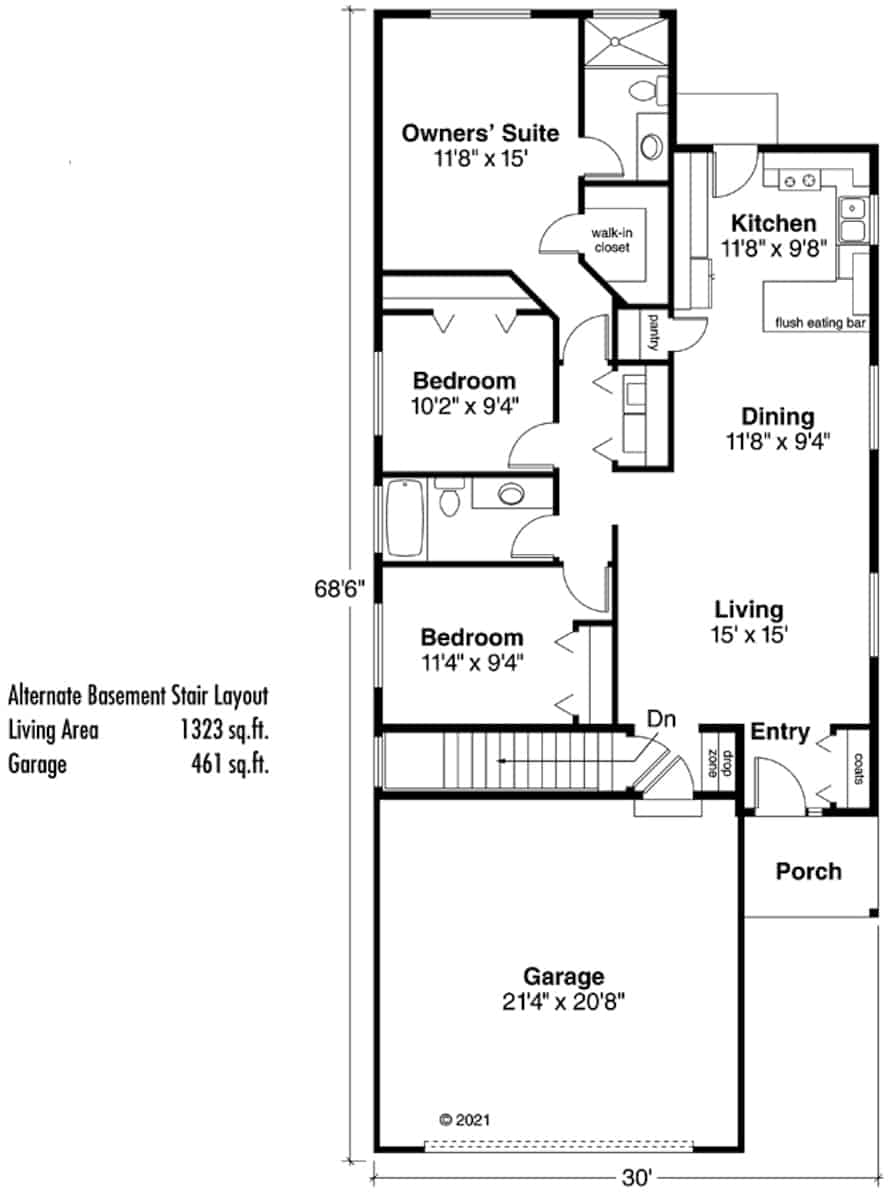 Main Level of Country Plan #108-1611