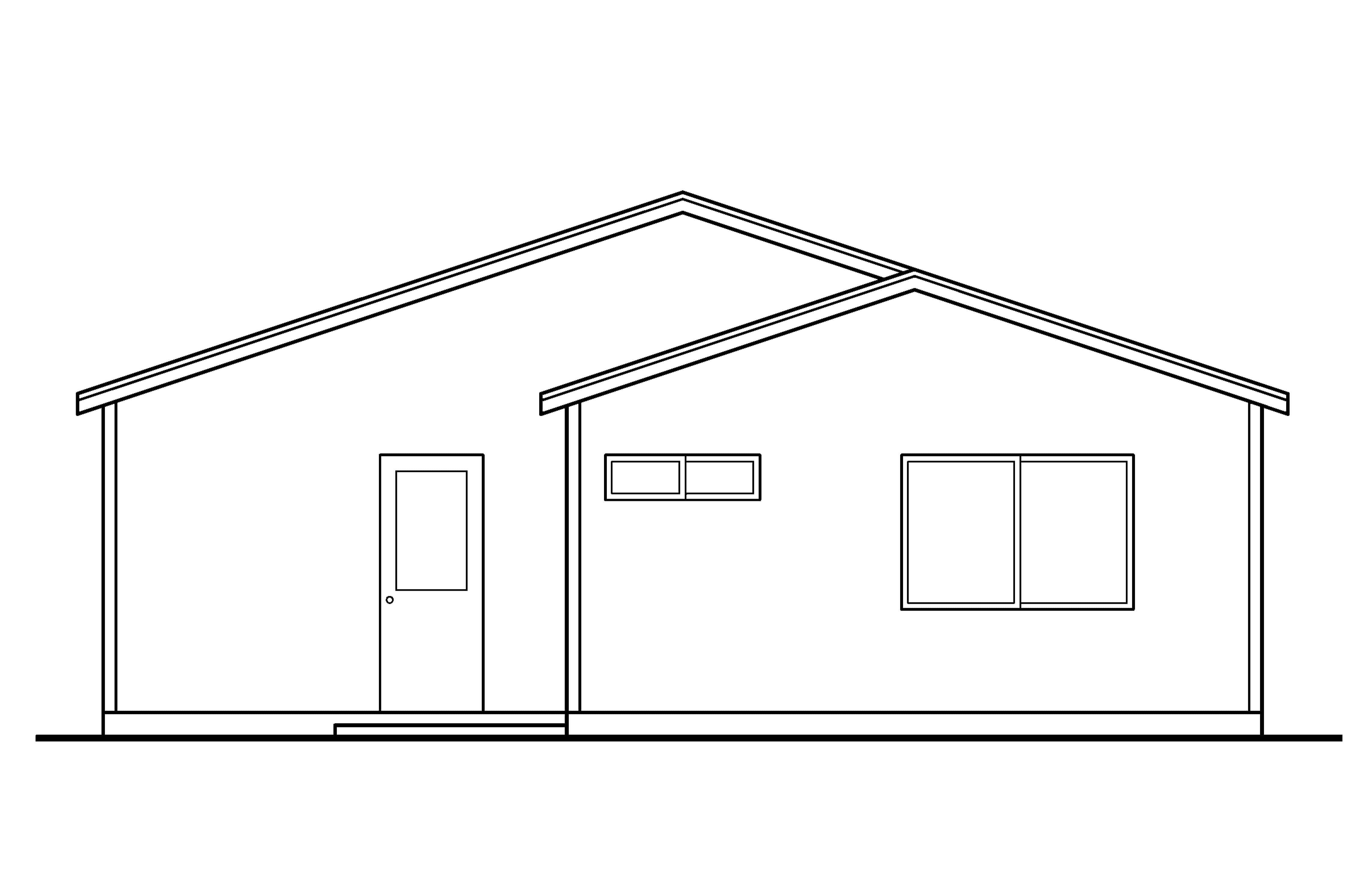 Home Plan Rear Elevation of this 3-Bedroom,1237 Sq Ft Plan -108-1611