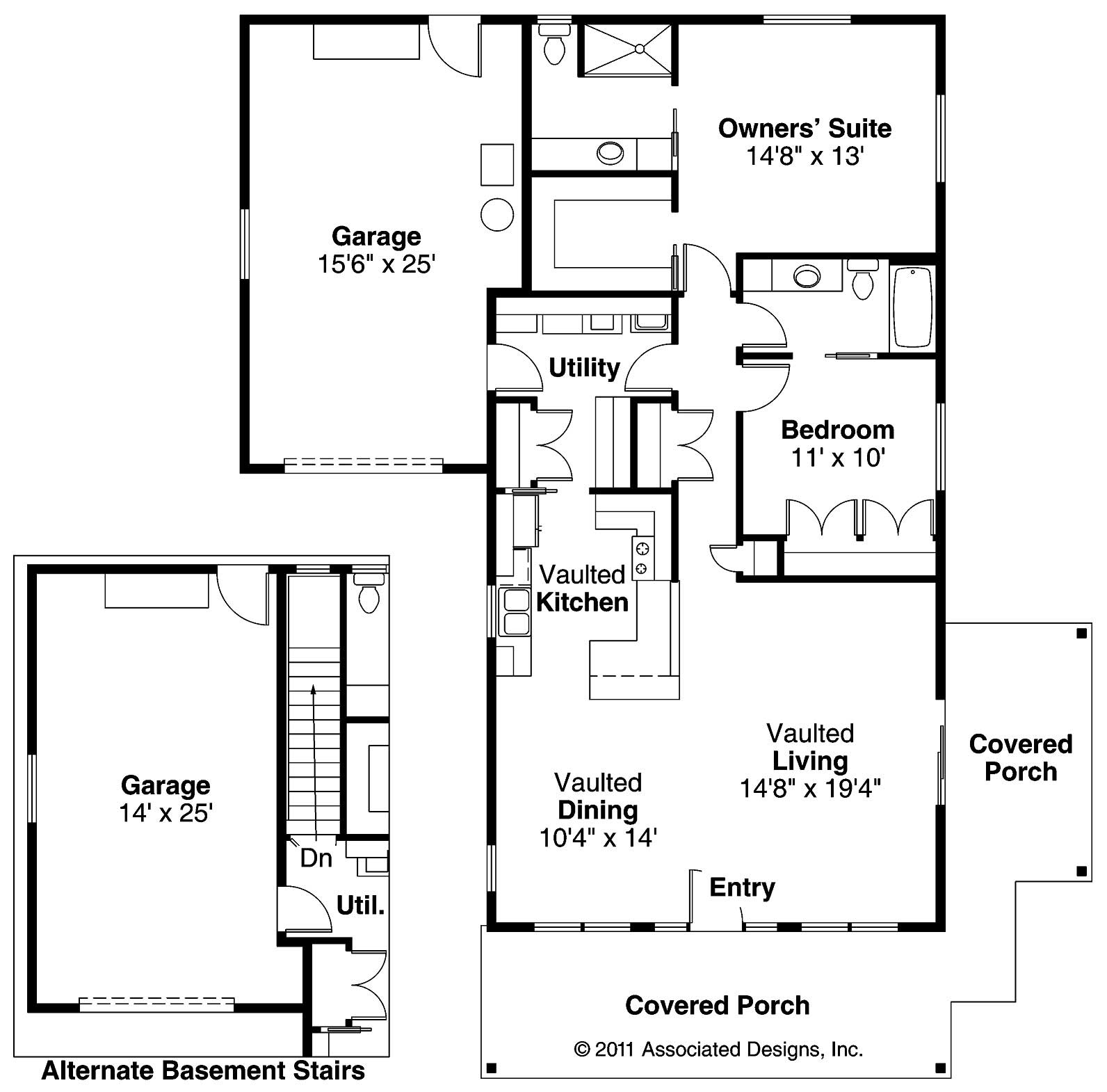 Floor Plan First Story of Craftsman Plan #108-1612