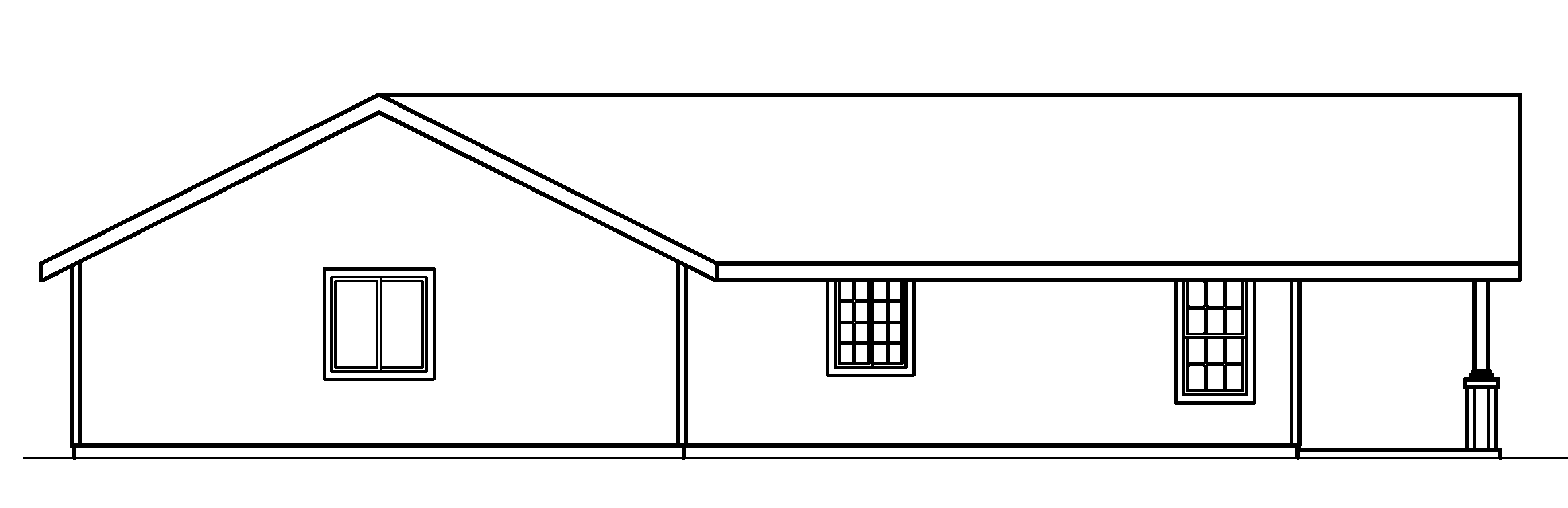 Home Plan Left Elevation of this 2-Bedroom,1321 Sq Ft Plan -108-1612