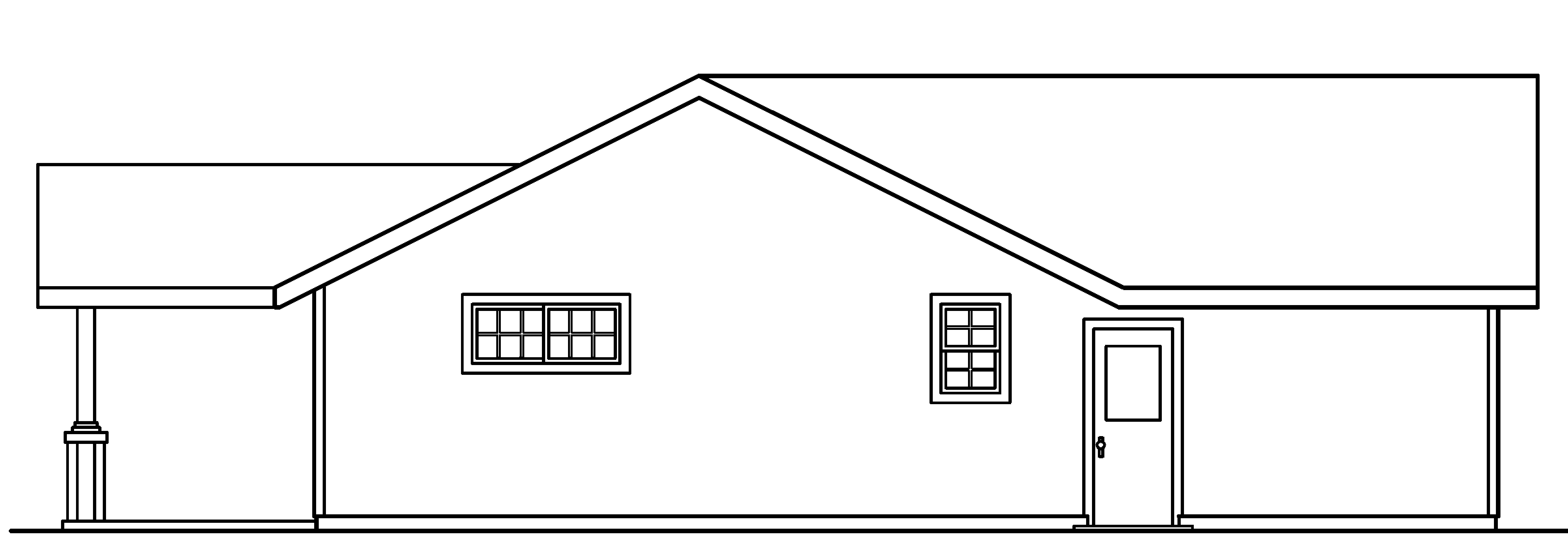 Home Plan Rear Elevation of this 2-Bedroom,1321 Sq Ft Plan -108-1612