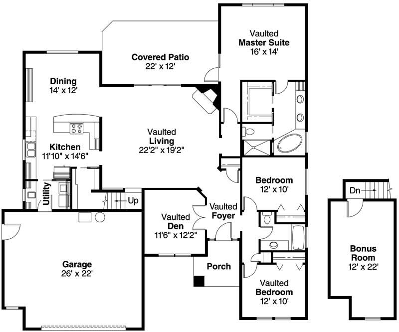 Floor Plan First Story of Contemporary Plan #108-1618