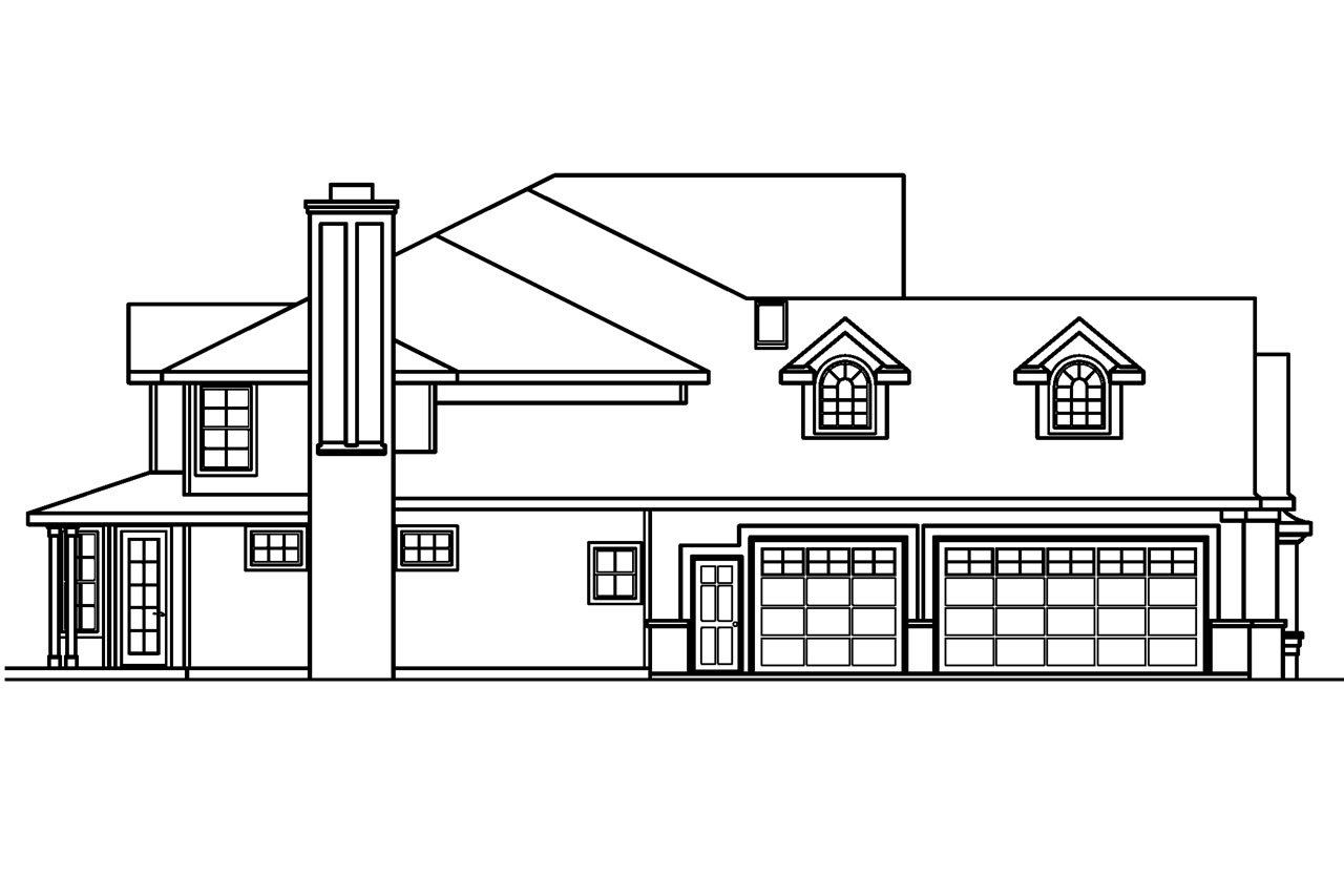 Home Plan Left Elevation of this 5-Bedroom,4350 Sq Ft Plan -108-1619