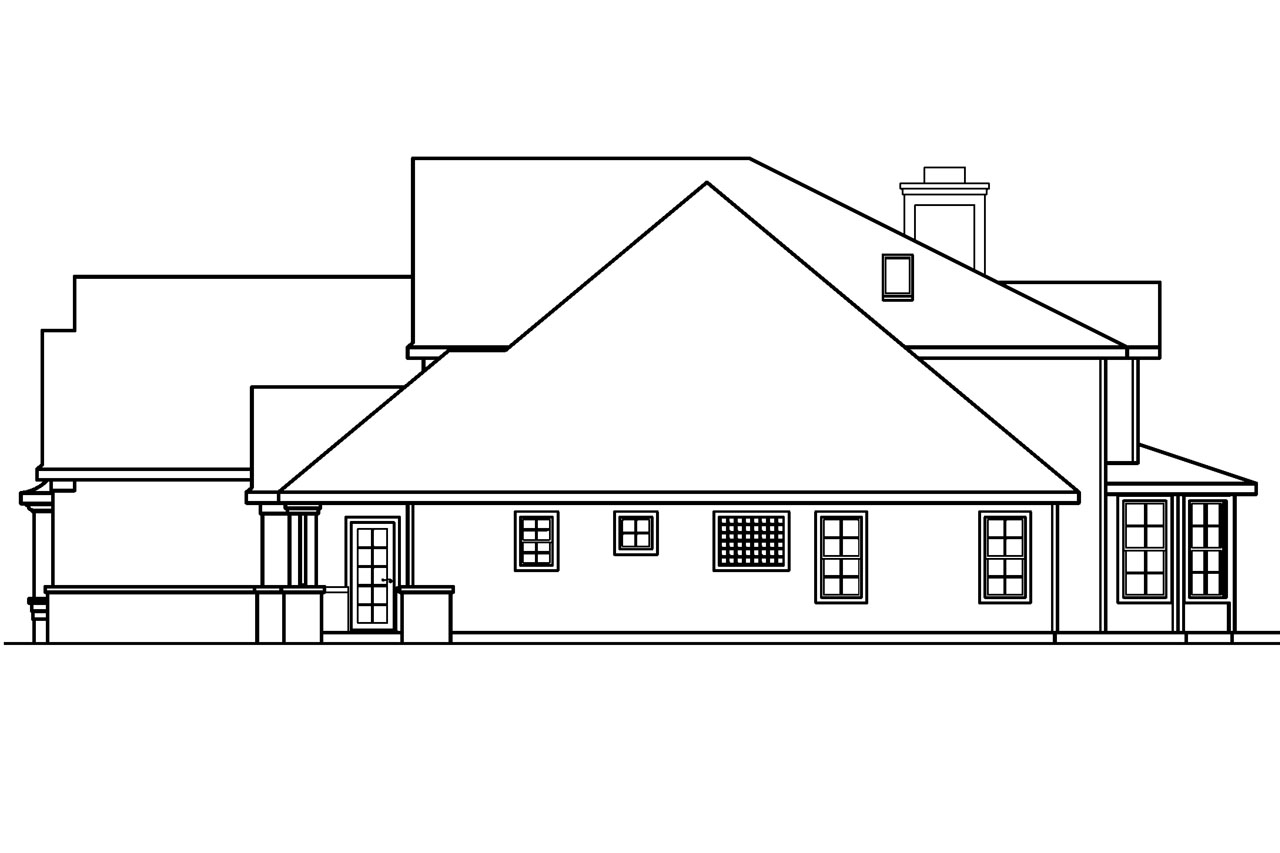 Home Plan Right Elevation of this 5-Bedroom,4350 Sq Ft Plan -108-1619