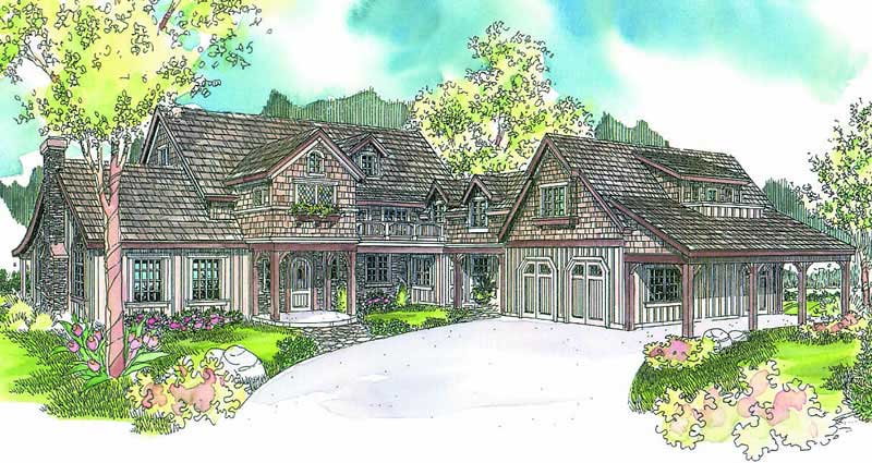 Front elevation of European home (ThePlanCollection: House Plan #108-1625)