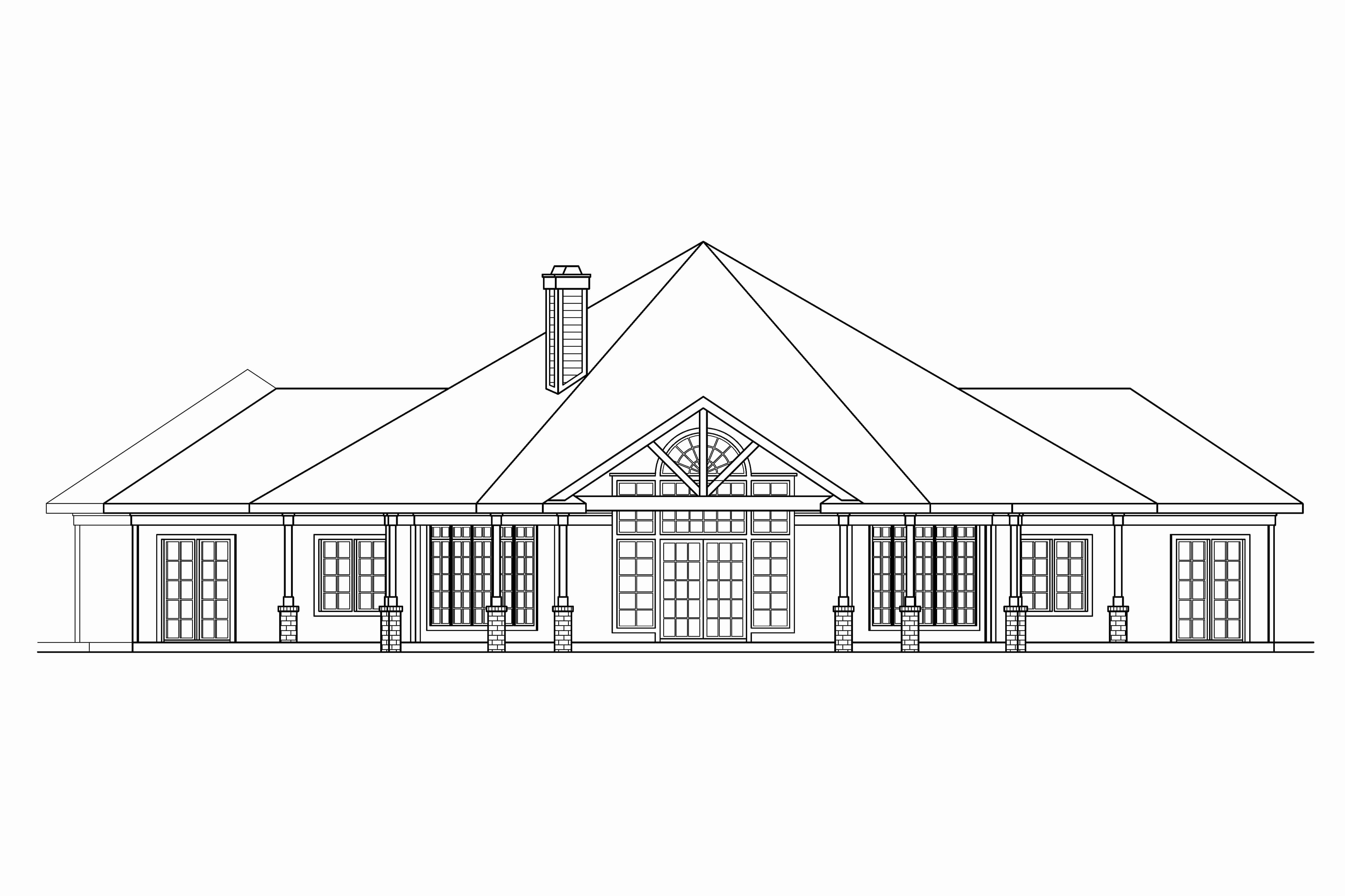 Home Plan Rear Elevation of this 3-Bedroom,2473 Sq Ft Plan -108-1626