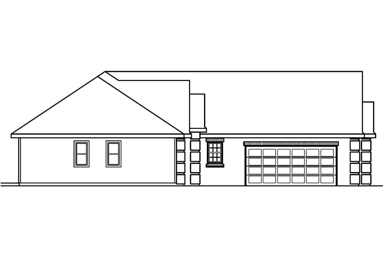 Home Plan Left Elevation of this 3-Bedroom,2174 Sq Ft Plan -108-1627
