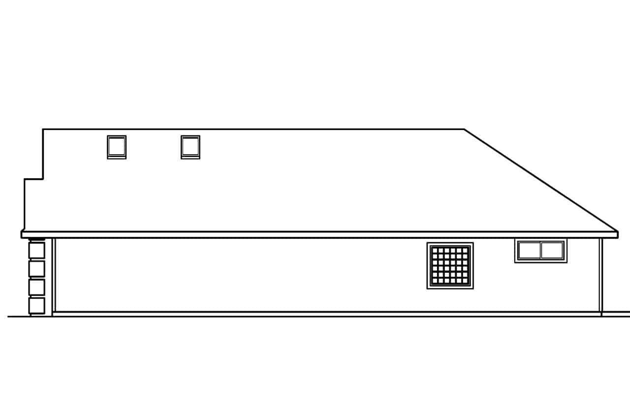 Home Plan Right Elevation of this 3-Bedroom,2174 Sq Ft Plan -108-1627