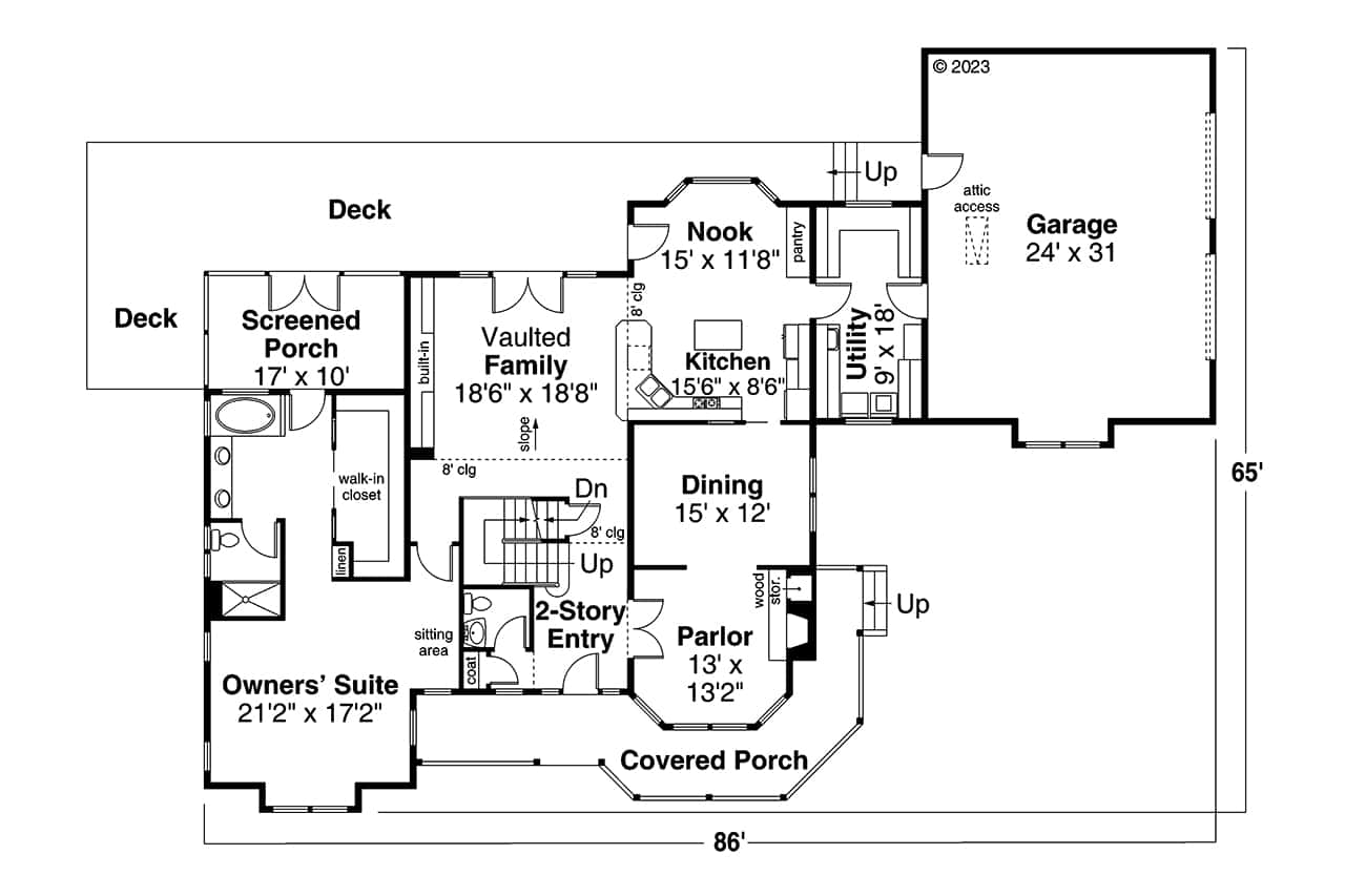 Main Level of Country Plan #108-1633