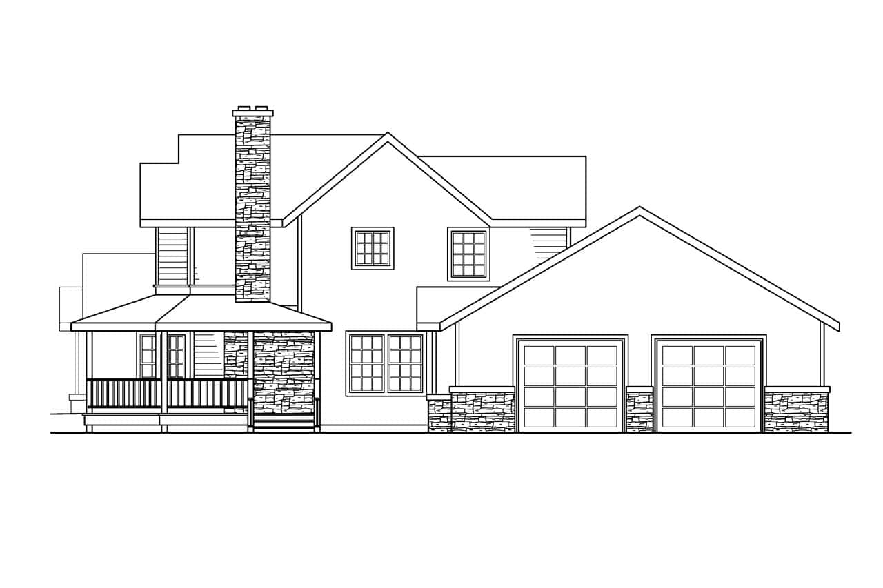 Home Plan Right Elevation of this 4-Bedroom,3291 Sq Ft Plan -108-1633