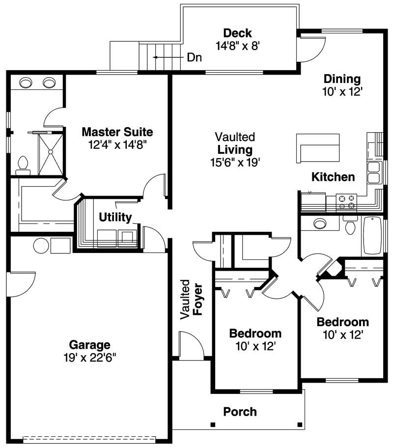 Floor Plan First Story of Country Plan #108-1636