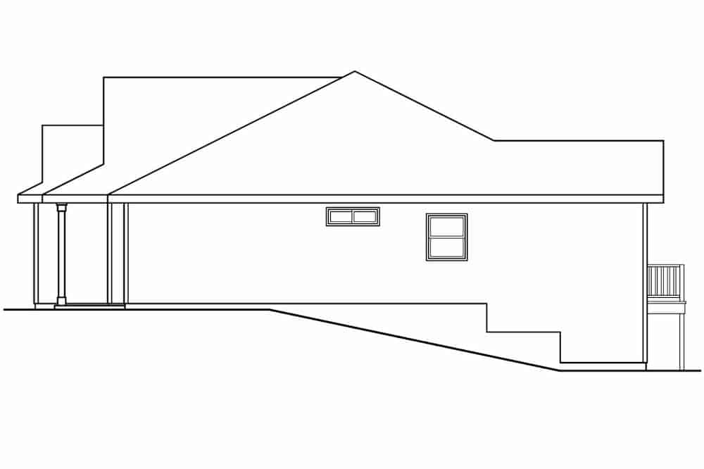 Home Plan Right Elevation of this 3-Bedroom,1467 Sq Ft Plan -108-1636