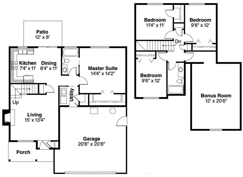 Floor Plan First Story of Country Plan #108-1638