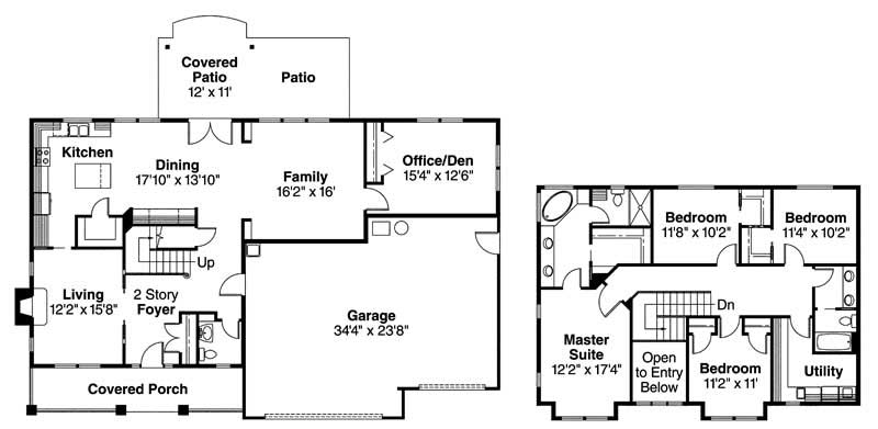 Floor Plan First Story of Ranch Plan #108-1655
