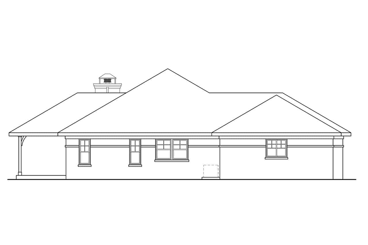 Home Plan Left Elevation of this 3-Bedroom,2130 Sq Ft Plan -108-1658