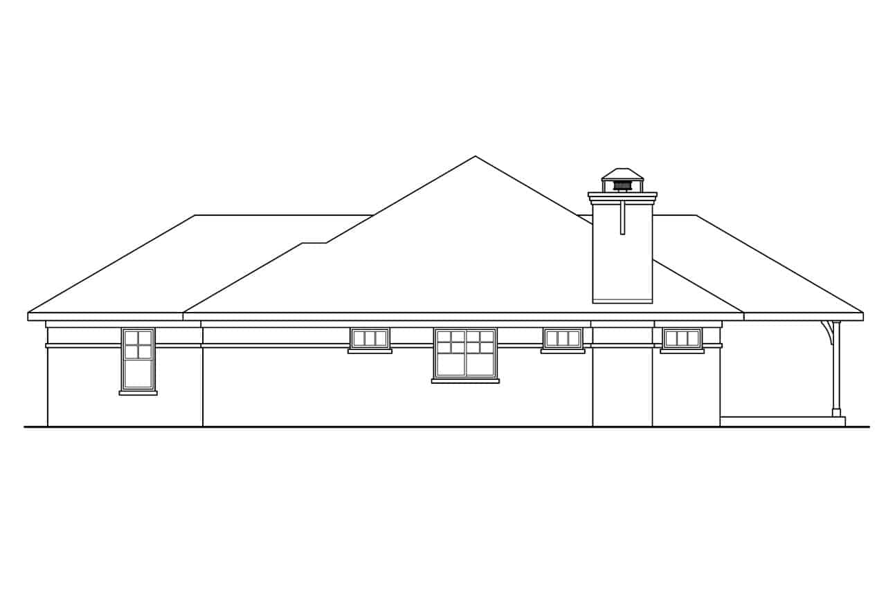 Home Plan Right Elevation of this 3-Bedroom,2130 Sq Ft Plan -108-1658