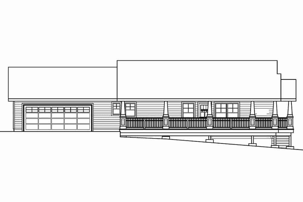 Home Plan Left Elevation of this 3-Bedroom,1265 Sq Ft Plan -108-1660