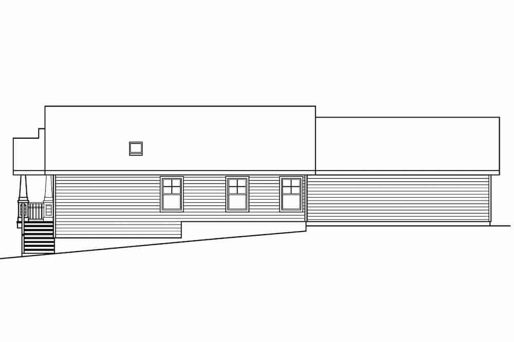 Home Plan Right Elevation of this 3-Bedroom,1265 Sq Ft Plan -108-1660