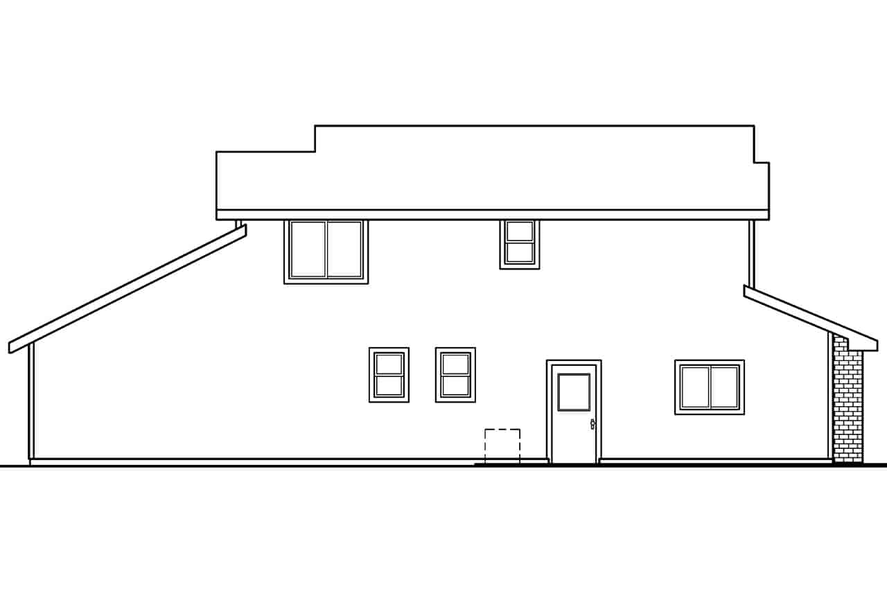 Home Plan Left Elevation of this 3-Bedroom,1655 Sq Ft Plan -108-1665