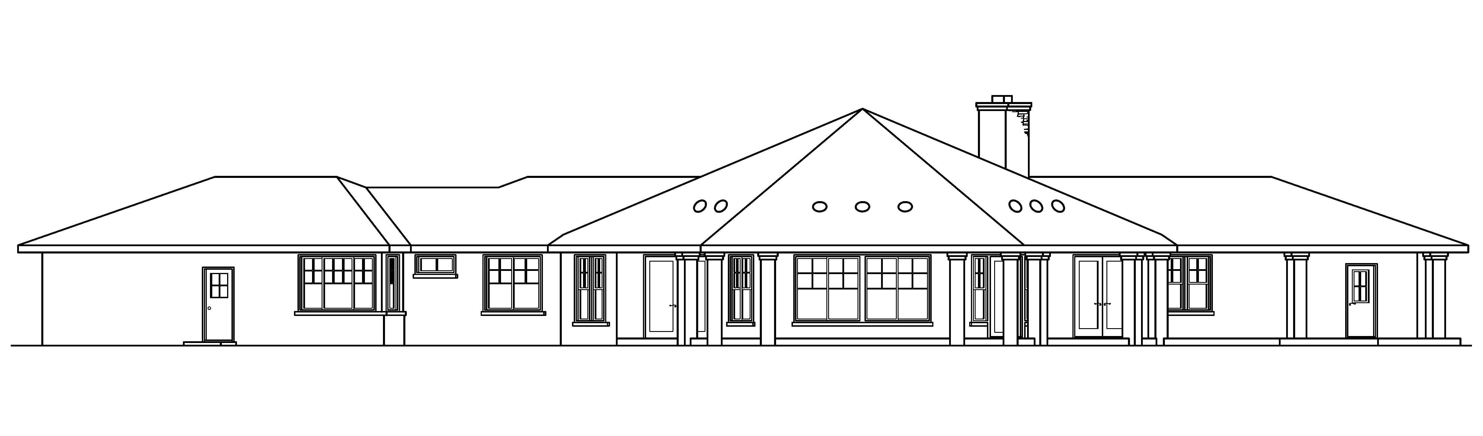 Home Plan Rear Elevation of this 3-Bedroom,2711 Sq Ft Plan -108-1672
