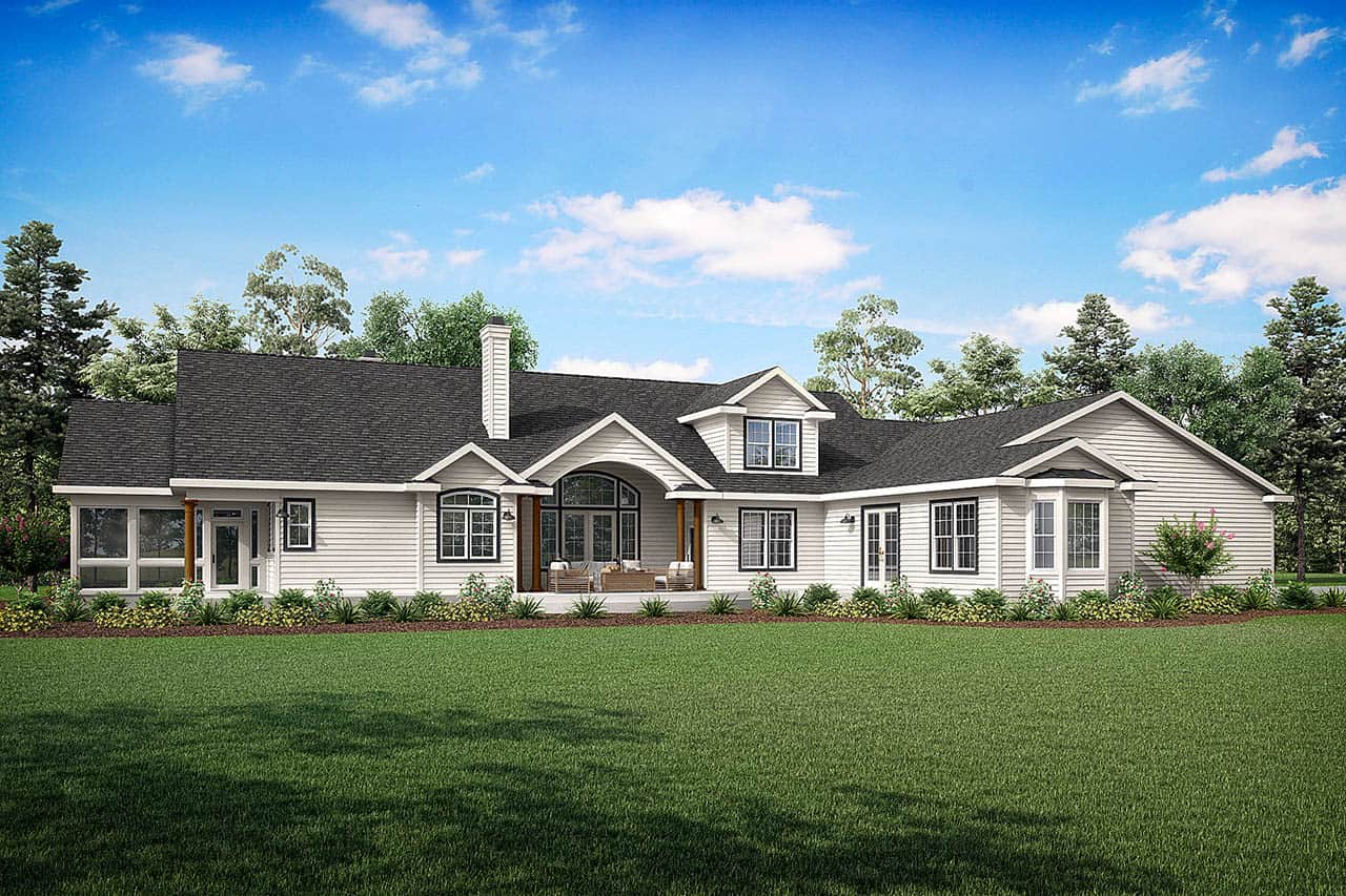 Rear View of this 4-Bedroom,3959 Sq Ft Plan -108-1673