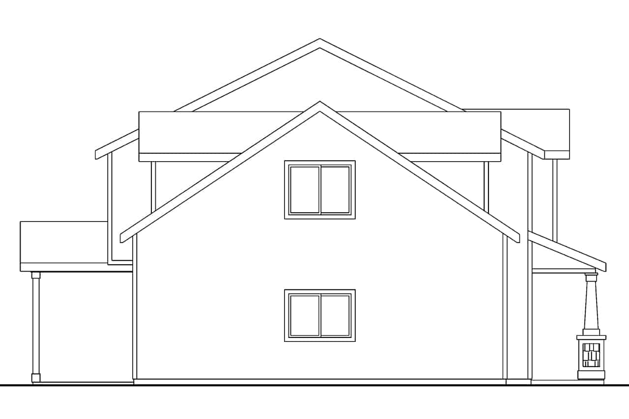 Home Plan Left Elevation of this 3-Bedroom,2078 Sq Ft Plan -108-1681
