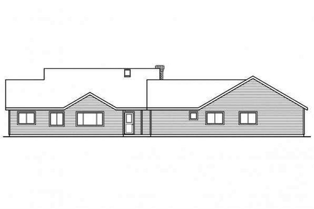 Home Plan Rear Elevation of this 5-Bedroom,2473 Sq Ft Plan -108-1692